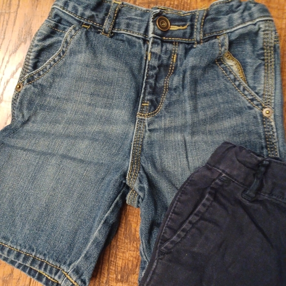 Lot of 3 The Children's Place Shorts Denim Navy Black Boy Sz 3T - Picture 3 of 4